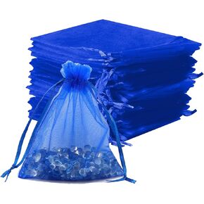 Organza Bags, Small Mesh Bags Drawstring 4x4.7 Inch, 50PCS White Sheer Wedding Party Favor Bags, Mesh Gift Sachet Pouches Jewelry Gift Bags Mini Candy Bag for Graduation Party, Festival, Baby Shower