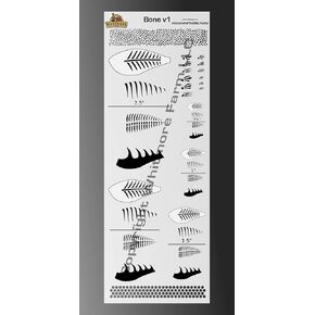 Bones v1 Fishing Lure Airbrush Stencil – 11″ x 4″ - 5 Sizes -Mylar Reusable (7.5 Mil Mylar)