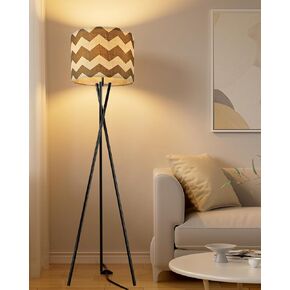 Lightdot Arc Tripod Floor Lamp Gold, Modern Floor Lamps for Living Room, Standing Lamp with Arc Shape Linen Shade, E26 Bulb Included, 66" Tall Floor Lamp for Bedroom, Home Office