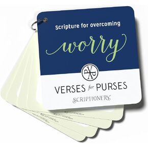 Bible Verse Cards for Overcoming Anxiety, Worry, and Fear — Inspirational Scripture Memory Cards for Purses (Daily Devotional)