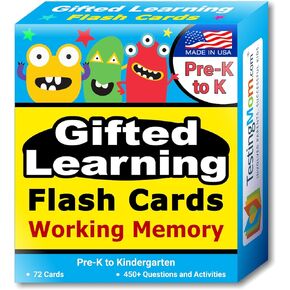 Gifted Learning Flash Cards – Focus and Memory for Pre-K – Kindergarten – Gifted and Talented Educational Toy Practice for CogAT Test, Iowa Test, OLSAT, SCAT, WISC, WPPSI, AABL and more