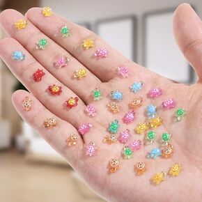 200pcs ​Plastic Turtles ​Plastic Mini Things Tiny Turtles for Crafts Dollhouse Miniatures Fairy Gardens Dollhouse Micro Landscaping Decoration