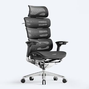 Ergonomic Mesh Office Chair – High Back, Adjustable Lumbar, 4D Armrests, Triple-Layer Backrest, 3-Level Recline, Folding Footrest, PU Wheels, 350 lbs (O2 Ergo MAX 747)