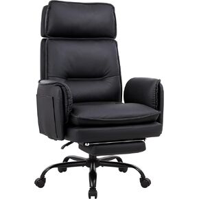 Big and Tall Executive Office Chair 500lb,Ergonomic High Back Faux Leather Desk Chair,Wide Seat Reclining Managerial Computer Chairs for Heavy People,Lumbar Support,Adjustable Headrest (Brown)