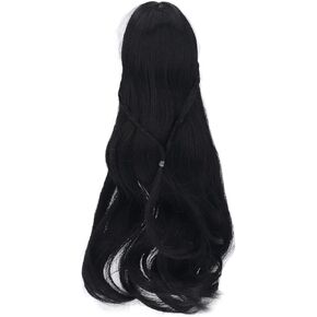 HEEPDD 1/3 BJD SD Doll Wigs Only, 8-9 inch(for 21-24CM's Head) Long Wig Soft Curly Doll Wig Headcover Handmade Girl Doll Making Supplies(Black)