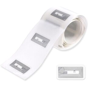 simarro 50 Pcs Electronic Tags Sticker NTAG213 Chip Micro Stickers Adhesive Labels Rewritable Transparent Compatible with Most Electronic Label Enabled Smartphones and Devices