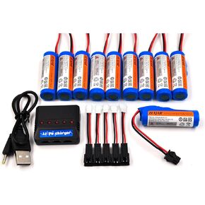 (10 عبوات) 3.7V 700MAH LI-ION مع شاحن SM-2P وشاحن 5-في 1 لشاحن DE35 DE38 DE40 DE50 TB202 TB201 TM201 TM202 TC141 DE44 DE55 TS201 TD202 TD161 DE84 S767 SL-356A