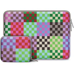 MOSISO Laptop Case 13.3 inch, 13-14 inch Laptop Sleeve Bag Compatible with MacBook Air/Pro 13/Pro 14, HP Dell Acer ASUS Lenovo Notebook, Neoprene Computer Bag with Small Case, Colorful Checkerboard
