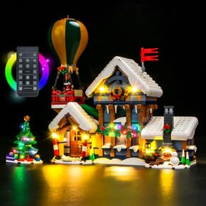 Light Compatible with Lego Santa's Post Office, Lighting Set Accessories Compatible with Lego 10339, No Models Only Light (Upgraded RC Version)