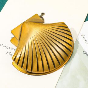 Vintage Shell Metal Paper Clip，Traveler Journal Bookmark Clip, Retro Page Holder - Antique Brass Journal Clip for Diary, Special Gift for Friends & Classmates (Antique Bronze Shell Bookmark)