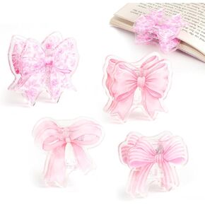 4pcs Bows Binder Clips, Cute Bow Decorative Clips - Notes, Letter, Paper Clamps for Office Supplies - Home, School