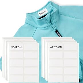 No-Iron Waterpoof Clothing Name Labels - Handwrite Fabric Label Stickers,Self-Adhesive Name Tags for Kids Daycare Water Bottles,School Supplies,Camp Gears