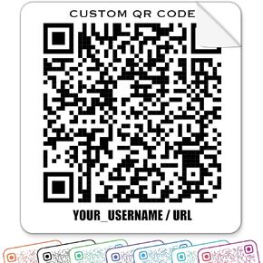 Custom Stickers QR Code and Business Stickers - Personalize Your Logo Stickers Customized Presence Customized Sticker Decals Text Name Image Photo Website UV Laminated