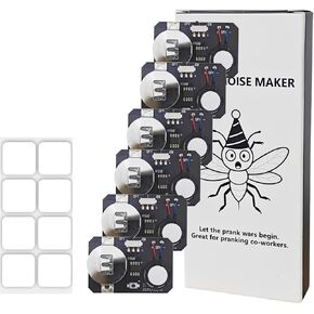 Electronic Cricket Sound Noise Maker Prank Device, Hidden Prank Device,6-Pack with Mounting Stickers, Funny Office & Home Gags for Adults