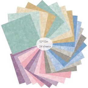 24-Sheet 12x12 Scrapbook Paper - Double-Sided 160gsm Cardstock for Family Albums, DIY Cards & Gift Wrapping, 24 Unique Designs Craft Paper for Moms, Crafters & Scrapbooking Enthusiasts