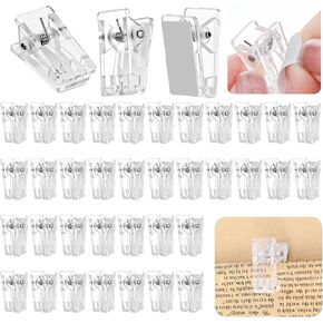 40 Pieces Self Adhesive Clips, Self-Adhesive Clips for Photo Sticky Wall Clip Hanging Tapestry Spring Clip Clear Plastic for Office Home Decorations Paper Clothing Poster Hanger