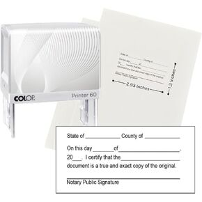 Handy Stamps Notary Certified True Copy Stamp - Professional Self-Inking Stamp for Certifying Document Copies with Crisp Impressions, Size 1 3/8" x 2 15/16", Durable and Easy to Use