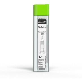 Pika Marker 7032 القلم الرصاص الميكانيكي المعماري "Fine Dry" Round Round 0.9mm 12 Count White