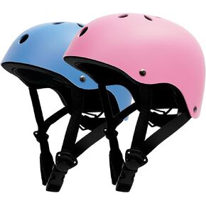 Kids Bike Helmet 2 Pack, Adjustable Toddler Helmet for Age 3-14 Boys Girls, Multi-Sport Helmet for Skateboard Roller Skateing Bicycle Scooter Blance Bike