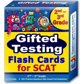 SCAT Test Prep Flash Cards (School and College Ability Test) – Elementary Level Grades 2 – 3 – Complete SCAT Test for Students Applying to Johns Hopkins Center for Talented Youth