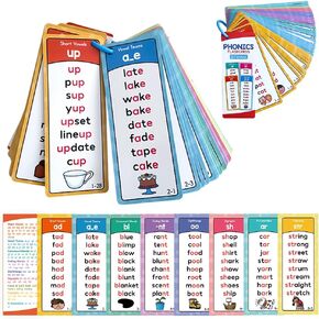 Lachilly Phonics Word Lists Cards, 117 Groups Phonetic Word Column List, Vocabulary Building Teaching Aids with 900+ Phonics Rhyming Words, Speech Therapy Tools for Toddlers