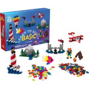 PLUS PLUS Learn to Build Set, Interlocking Mini Building Blocks, 3D Puzzle Construction Stem Toy for Kids - Glow in The Dark Mix, 400 Pieces
