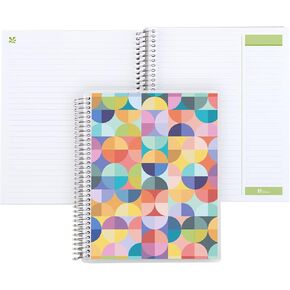 Erin Condren 8.5" X 11" Spiral Bound Productivity Notebook - Abstract Circles, 160 Lined Page Note Taking & Writing Notebook, 80 Lb, Thick Paper, Stickers Included