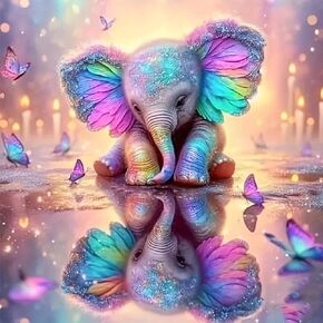 YQFCZDQ Elephant Diamond Art Kits for Adults,Animal 5D Diamond Painting Kits for Beginner,Diamond Dots Round 5D Full Drill Paint with Diamonds Pictures Gem Art DIY Crafts for Home Decor 13.78X13.78in