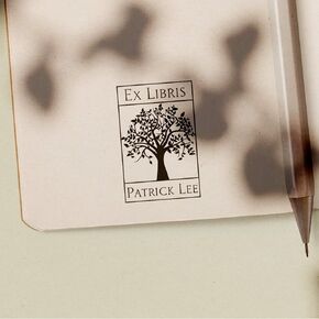 Stamp by Me | Ex Libris | Personalized Wooden Book Stamp | Custom Rubber | Library Stamps | for Books, Page, Letter | Library | Teacher | This Book Belongs to | Bookplates | Rectangular | 4 Designs