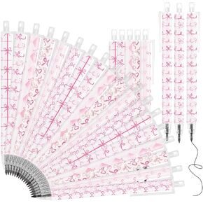 36 Pcs Preppy Pink Coquette Bow Tie Pencils Preppy Girly Stuff 6 Styles Aesthetic Retractable Pencils Back to School Office Supplies Gift for Daughter Student Teacher Classroom Awards