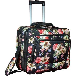 World Traveler Women's Fashion Print Rolling 17" Laptop Case-Rose Lily, One Size
