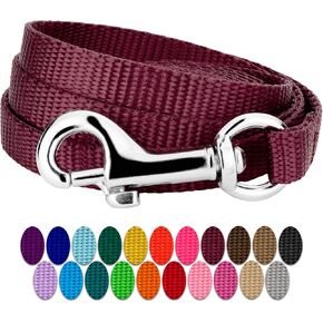 Country Brook Petz 3/8" Petite Heavy-Duty Nylon Leash for Dogs - Traditional Style Durable Leash with Easy-to-Use Snap - Made in The USA, Red, 4 Foot