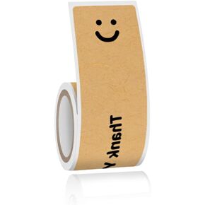 1200 PCS 3" x 1" Smile Thank You Stickers, Black and White Color Rectangle Gift Envelope Seals, Thank You Lables for Small Bussiness, Packaging, Online Retailers, Boutiques, Boxes(10 Roll) (White)