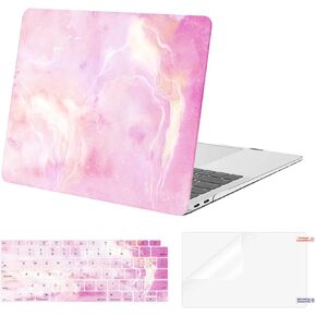 MOSISO Compatible with MacBook Air 13 inch Case 2022 2021 2020 2019 2018 Release A2337 M1 A2179 A1932 Retina Display Touch ID, Plastic Hard Case&Keyboard Cover&Screen Protector, Dreamy Pink Realm