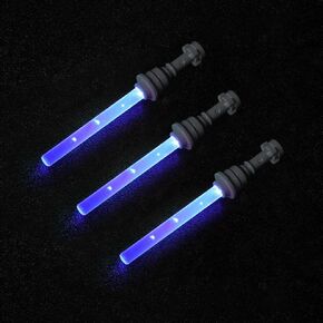 3pcs Led Lightsaber Lot Compatible with Lego, DIY Building Block Lighting Accessories, Accessories can be Replaced, USB Powered (Grey Handle RGB Light)