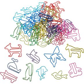 Fun paperclips 50 Pcs Animal Paper Clips Cute Paperclips Assorted Colors Animal Shaped Paperclips Fun Paper Clips Fun Office Supplies Gifts Paper Clips for Kids Students Teachers