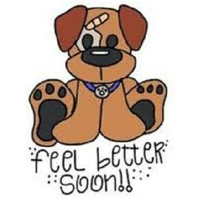 without brand Set of 48 Envelope Seals Labels GET Well Soon Feel Better Cute Puppy 1.2" Round