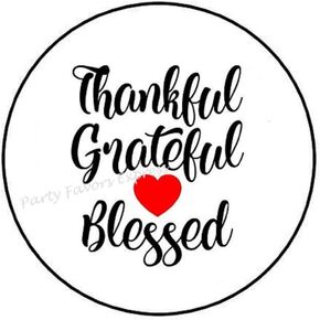 Thankful Grateful Blessed Envelope Seals Labels 1.5" Stickers (30)