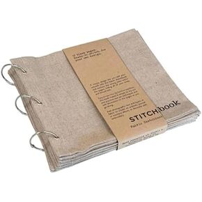 DIY Blank Fabric Sketchbook Art Journaling Book, Portable, Spiral Bound, Khaki