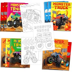 MOZUI 12 Pcs Monster Truck Coloring Books Truck Party Party Favors Monster Truck Bulk Mini Coloring Books Bulk for Kids DIY Art Drawing Activity Book Set for Truck Themed Birthday Party Supplies