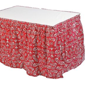 Fun Express Red Bandana Print Plastic Table Skirt - Party Supplies - 1 Piece