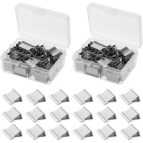100Pcs Binder Clips Small, Paper Organizer Clips Office Supplies Stainless Reusable Steel Refill Clip Portable Clam Clip Work with Clam Dispensers for Fixing Loose Leaf(Silver)