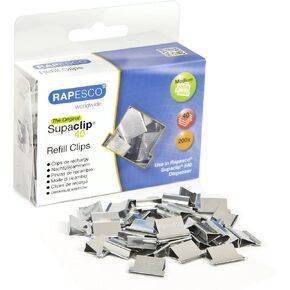 Rapesco Supaclip #40 Refills - Stainless Steel, Pack of 200 (CP20040S)