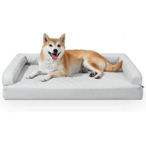 Orthopedic Dog Bed for XLarge Dogs - Indestructible Dog Bed, Waterproof Memory Foam Pet Couch with Washable Removable Cover and Non Slip Bottom, 42"×32"×6.7" Gray