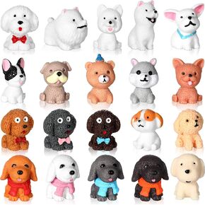 Marsui 40 Pcs Mini Dog Figurines Toy Set Realistic Detailed Little Puppy Figures Educational Dogs Animals Toys for Birthday Christmas Easter Cake Topper Decorations (Cute)