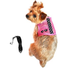 Cool Mesh Dog Harness Under the Sea Collection - Pink and Black Polka Dot Sunglasses