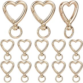 SUNNYCLUE 30Pcs Heart Claw Clasp Gold Lobster Clasps Bulk Metal Alloy Hearts Shaped Fastener Hooks End Curved Swivel Lanyard Snaps Clasp for Jewelry Making Bracelet Necklace DIY Crafts Accessories