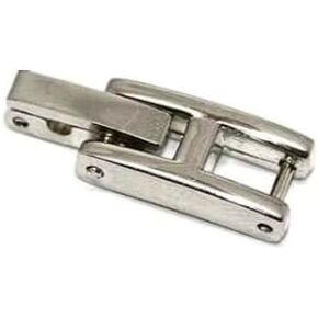 siilver Stainless Steel FOLD Over Buckle Clasp Womens Watch Bracelet Extender Link 7mm Wide/Opening in Back 4mm and The Tongue is 3mm Wide