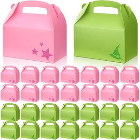 30PCS PINK and GRAY PARTY يفضلون صناديق الحلوى الساحرة ورقة الديكور الموسيقية صناديق Witch Princess Gift Goodie Bag Decor 6. 3 × 6. 3 × 3.