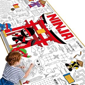 Karate Giant Coloring Poster Warrior Large Versatile Activity Drawing Paper Coloring Tablecloth DIY Karate Theme Game Poster Table Cover Children Art Crafts Painting Mat Home Classroom Party Supplies
